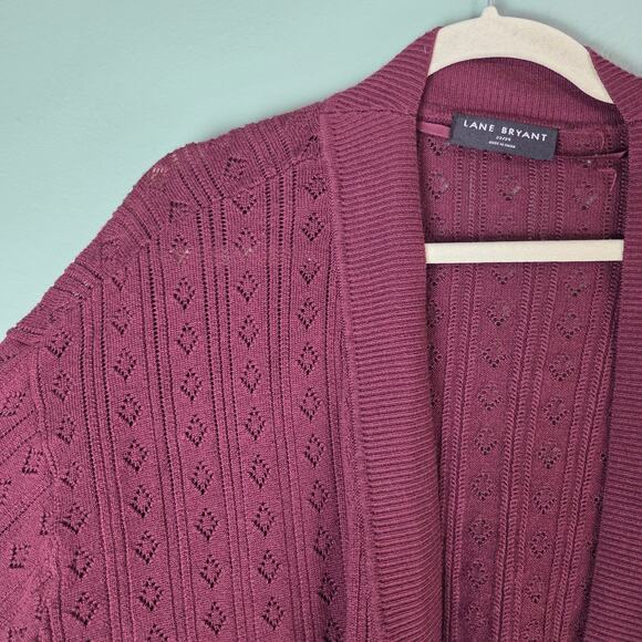 Lane Bryant Womens Classic 3/4 Sleeve Open Front Pointelle Shrug Size 22 24 - Picture 4 of 7